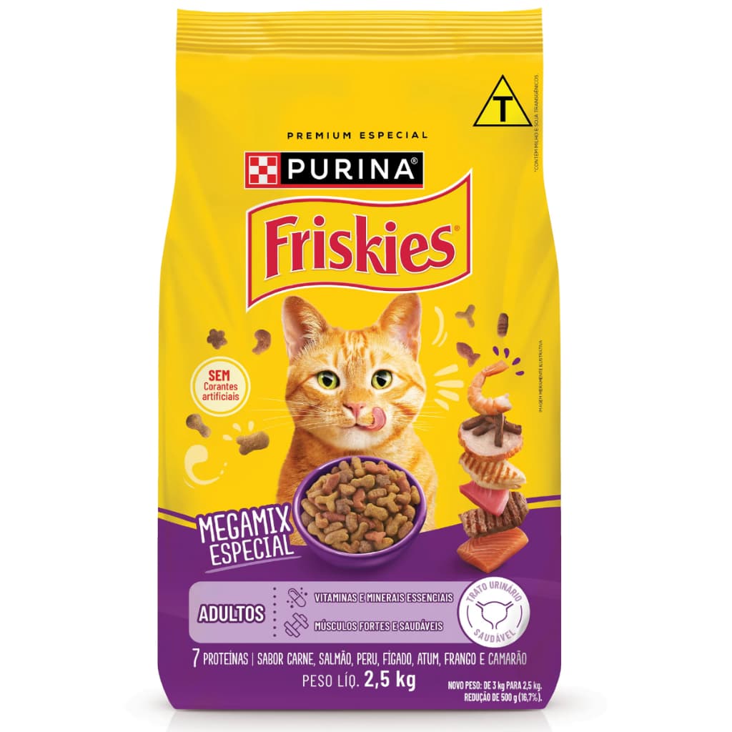 Friskies Ração Para Gatos Adultos Sabor Megamix 2,5kg