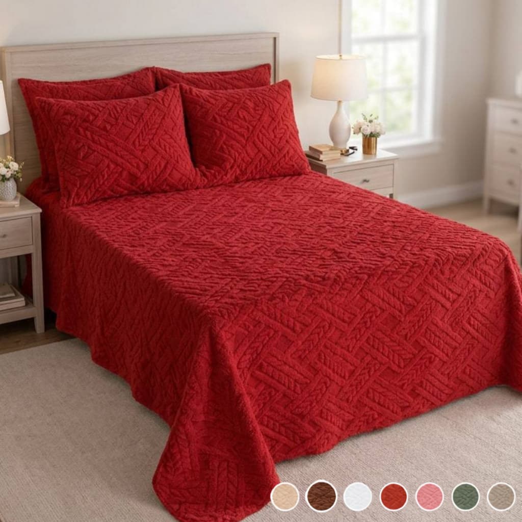 Kit Colcha Cobre Leito Aconchego 3 Peças Casal Queen Tecido Premium Confortável Luxo