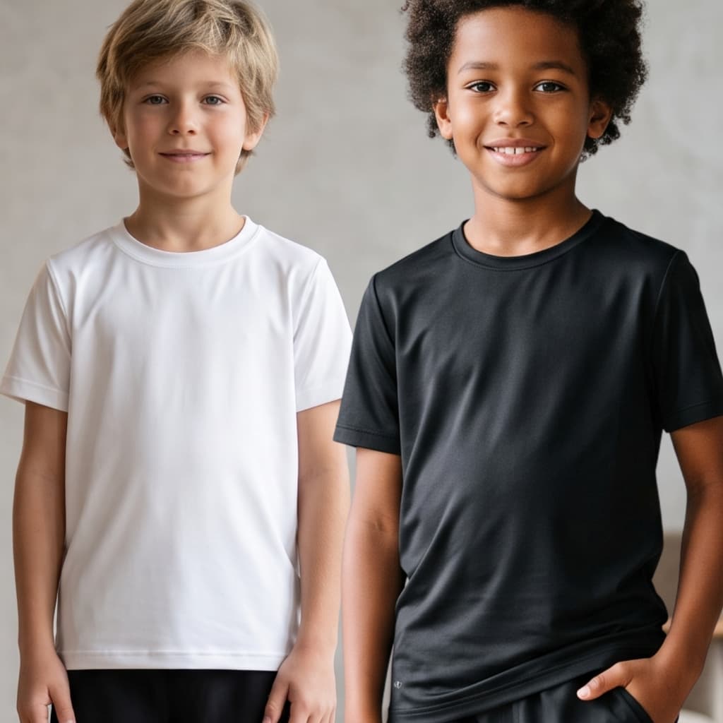 Kit 2 Camisetas Infantil Dry Fit UV Básica Manga Curta