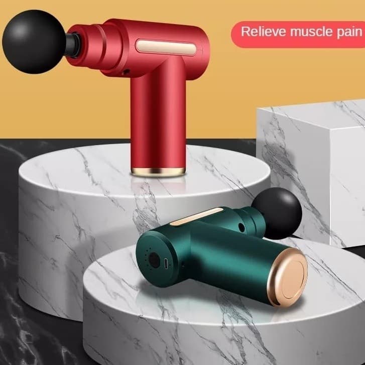 Massageador Muscular Elétrico Profissional Sem Fio Com 6 Velocidades E 4 Cabeças Substituíveis