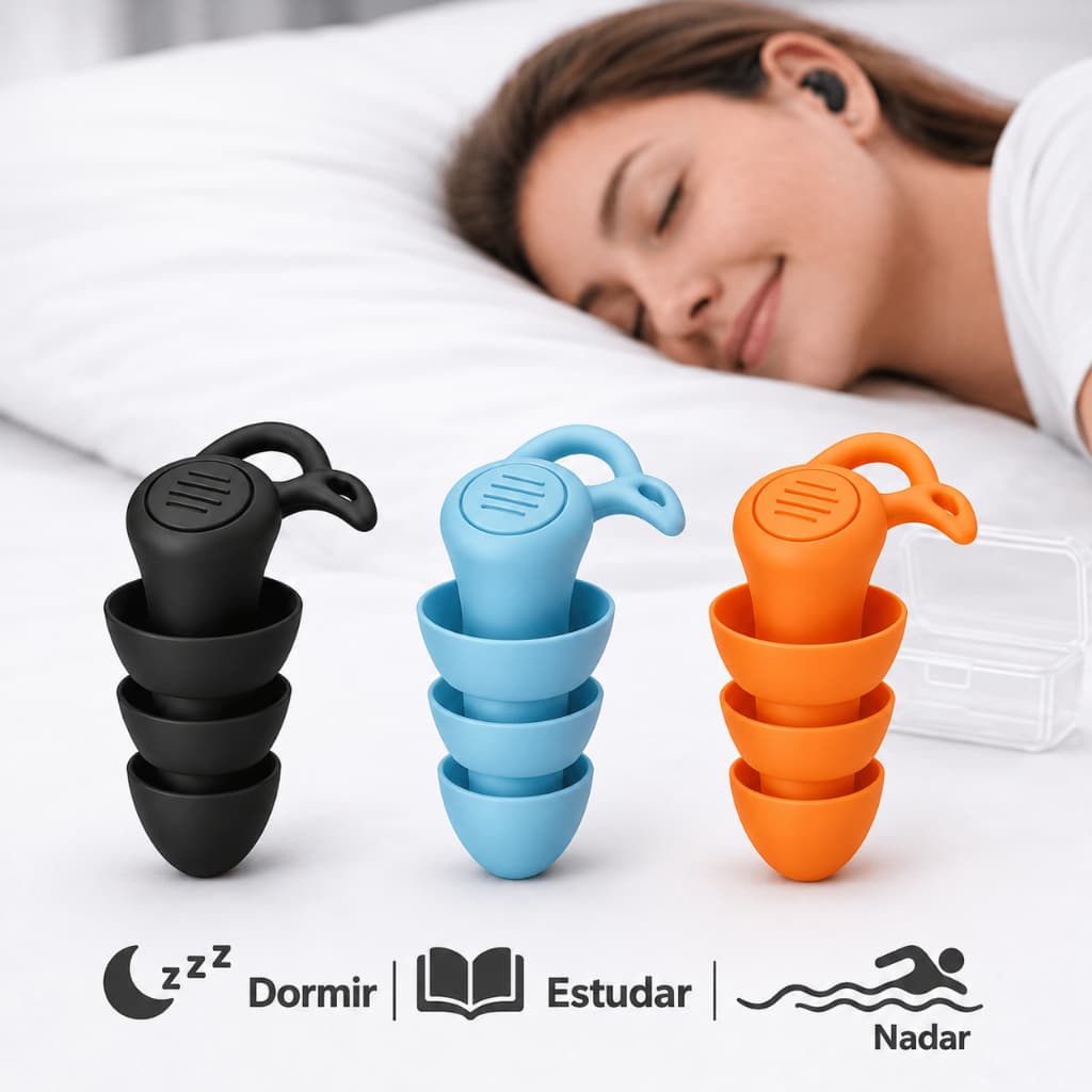 Tampão de Ouvido Protetor Auricular Antirúido Abafador para Dormir Natação Estudar