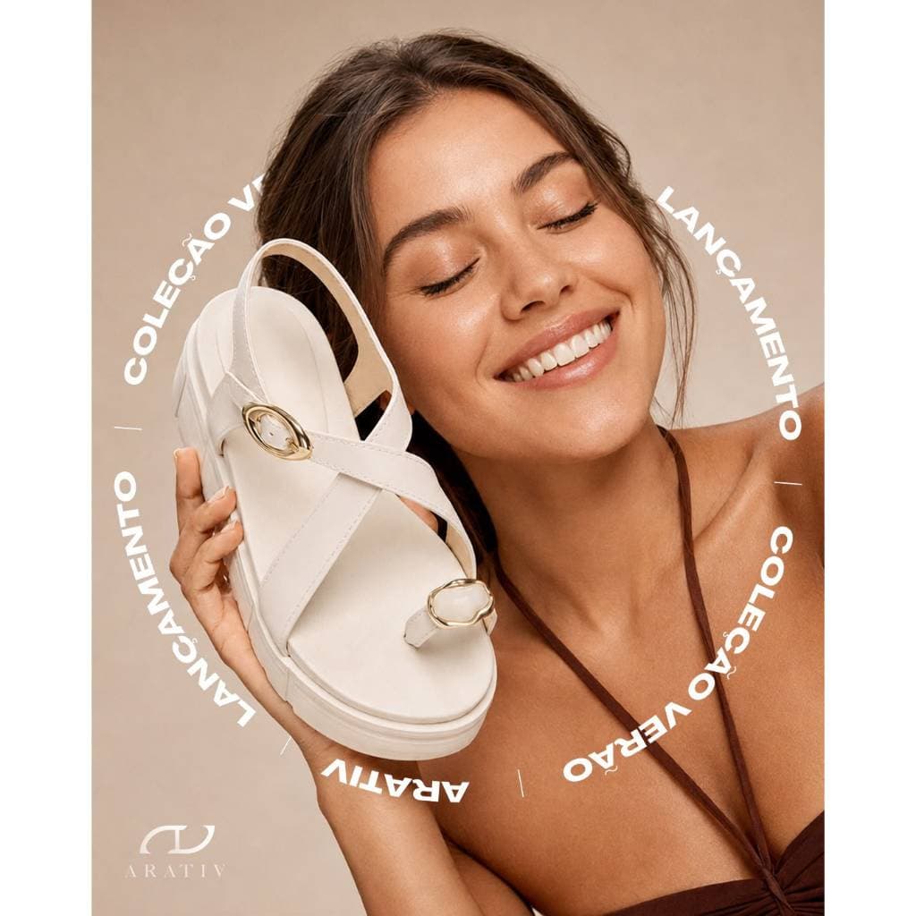 Sandália Feminina Plataforma Com Fivela Confortável Elegante Casual Tendência
