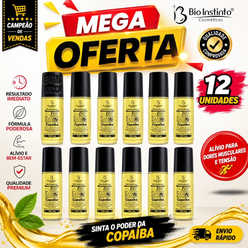 Kit 12 unid Óleo de Copaíba Arnica e Centela 130ml Bio Instinto