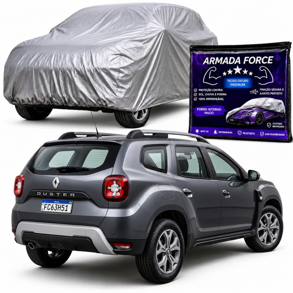 Capa De Cobrir Carro Modelo Suv Renault Duster Forrada 100% Impermeável Proteção UV Sol Chuva Poeira