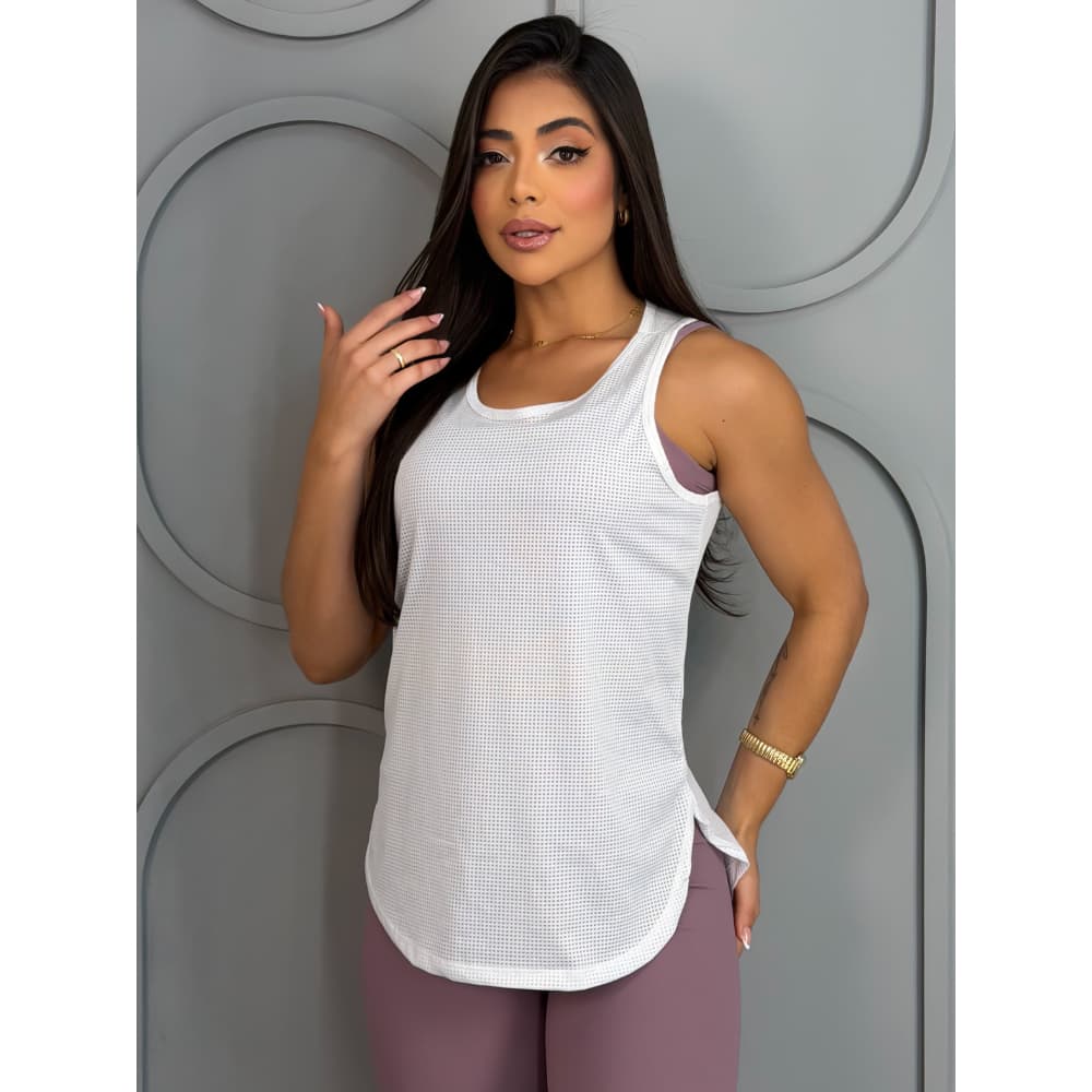 Blusas Fitness Feminina Regata Cavada Dry Fit Soltinha Camiseta Treino Academia Caminhada