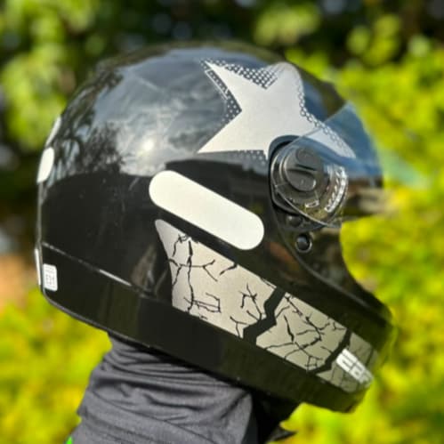 CAPACETE EBF 7 ORIGINAL STAR ANTARES PRETO PRATA BRILHO ESTRELA CHAVEIRO PERSONALIZADO EXTRA