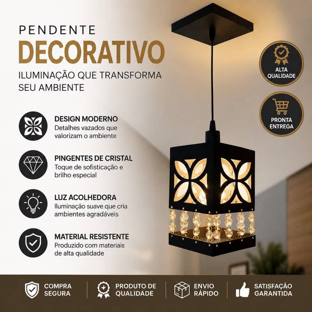Luminaria Pendente Lustre Decoração Mdf Casa Sala Quarto Cozinha Bancada