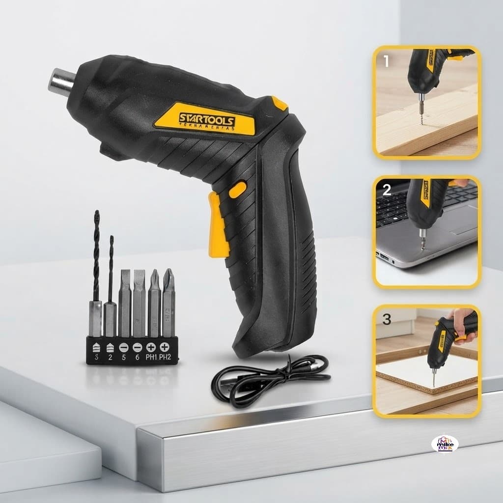 Mini Parafusadeira Elétrica Recarregável Sem Fio USB Kit Chave de Fenda de Precisão com Ponteira Para Pequenos Reparos