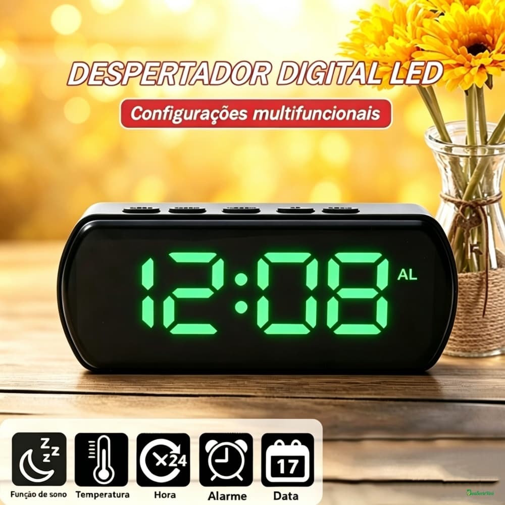 Despertador Relógio Digital Multifuncional Com Exibição Da Data Decoração De Mesa E Lembrete De Temperatura