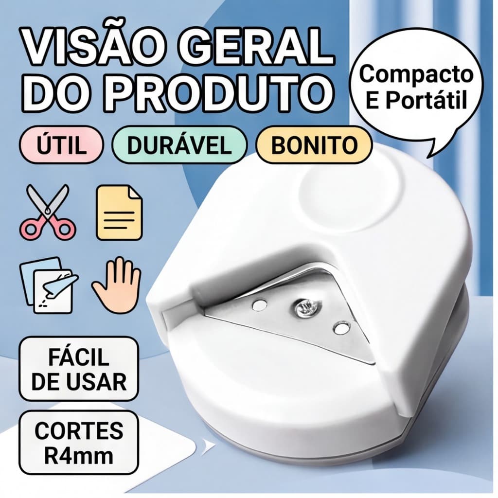 Cantoneira Arredondada Compacta Cortador de Cantos para Cartão de Visita DIY