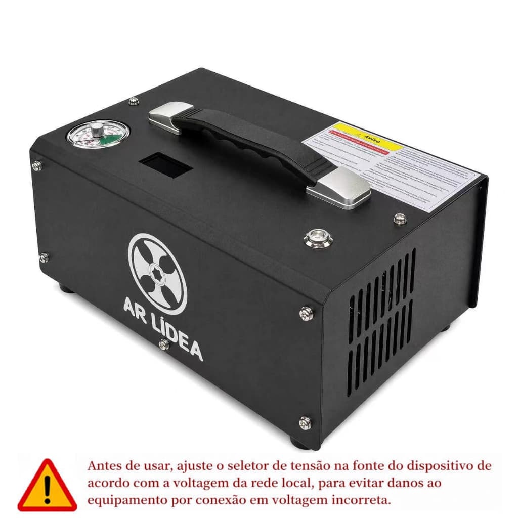 Compressor PCP Ar Lídea 12V Portátil 300Bar com Pressão Ajustável e Pré-Definida