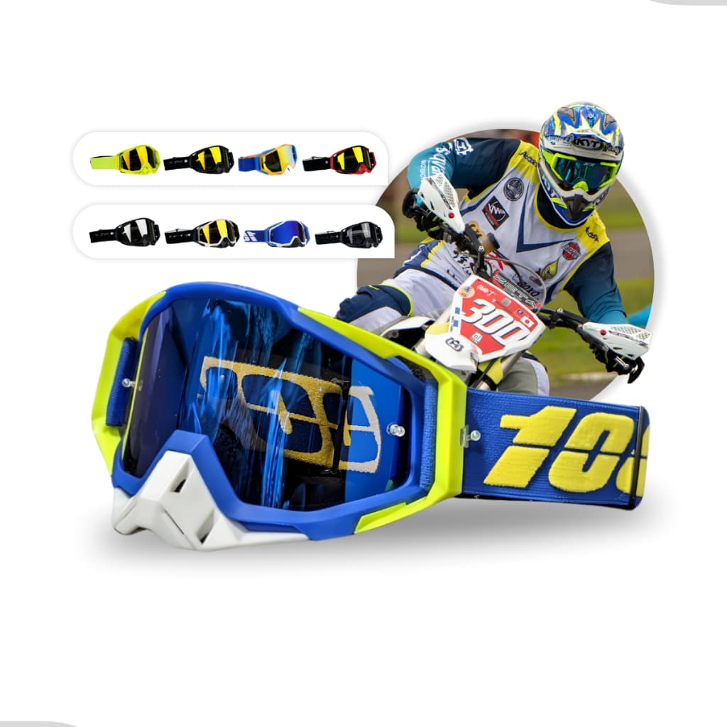 Óculos 100% Motocross Lente Espelhada Transparente Enduro Trilha