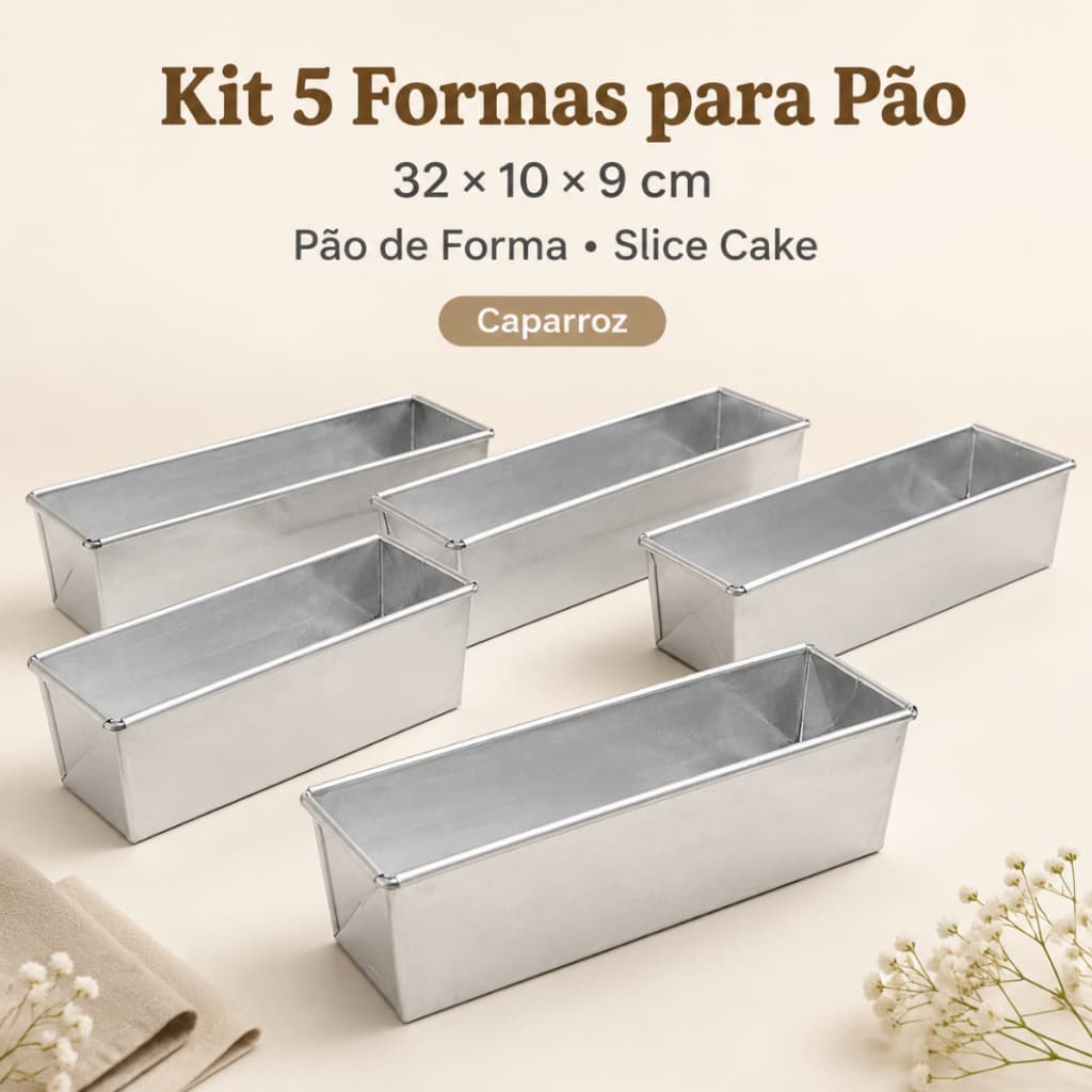 Kit 5 Formas Para Bolo Slice cake pão de forma aluminio Caparroz