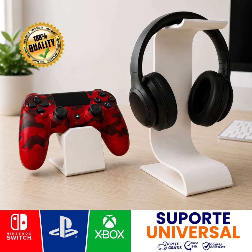 Suporte para Controle de Video Game Universal PS5 PS4 Xbox One Series X/S Nintendo Switch Base Expositora Personalizável