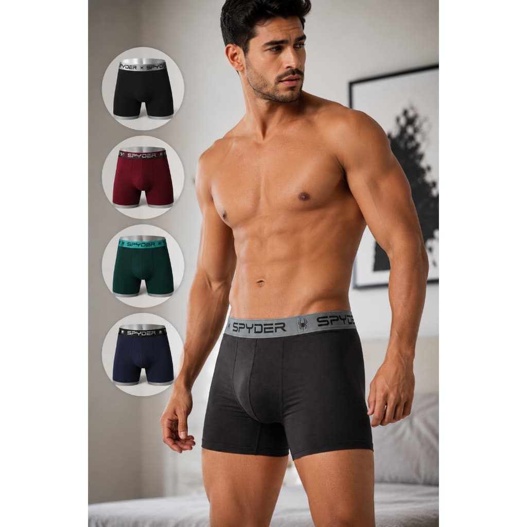 Kit 10 Cuecas Boxer Masculinas Spyder | Conforto Premium e Alta Durabilidade Algodao