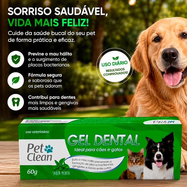 Pasta De Dente Cães E Gatos Creme Dental Pet Clean 60g