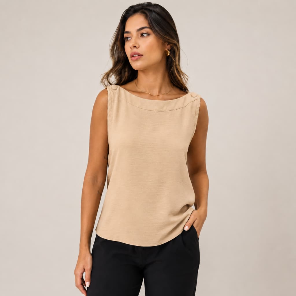 Blusa regata Feminina Tecido Duna Premium Regata Lisa Básica Elegante