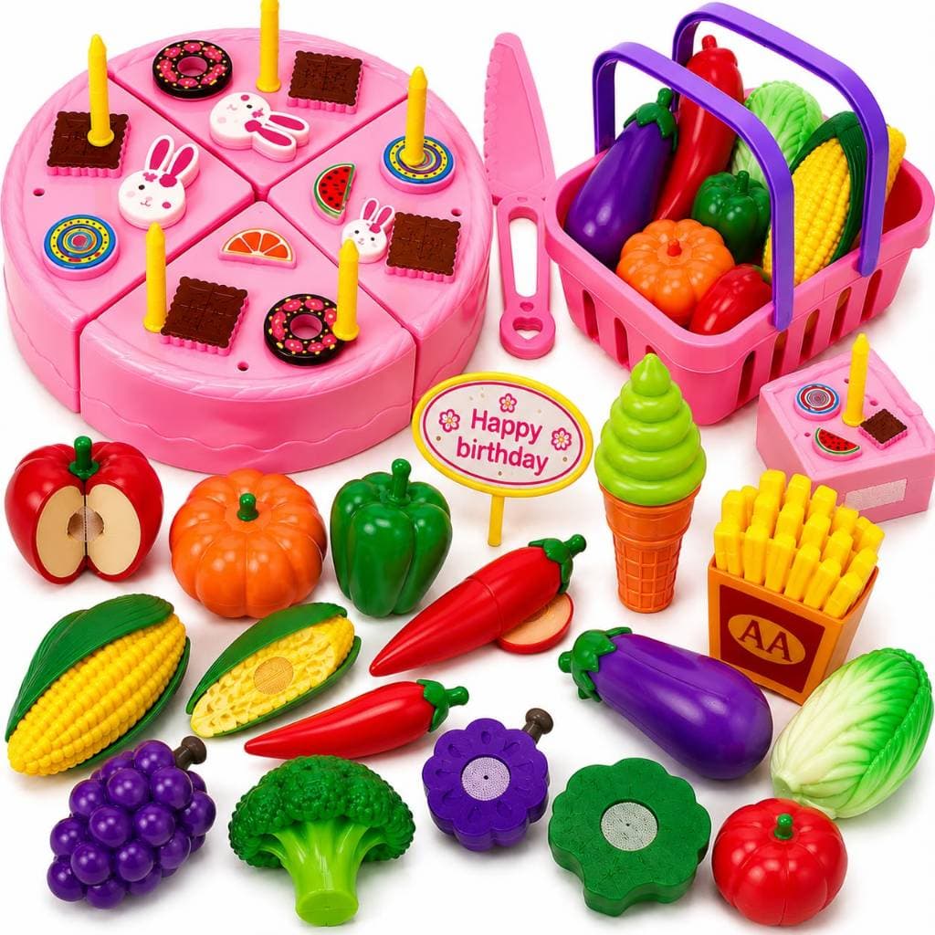 Kit Comidinha Velcro Crec Crec 28 Peças Frutas Legumes Cozinha Infantil Menina