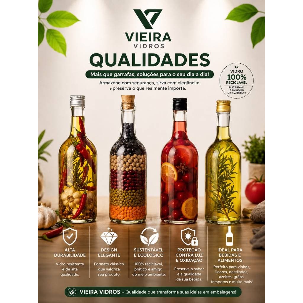 KIT 03UN/06UN Garrafas de vidro 750ML INCOLOR- para Decoração, Licores e Água.