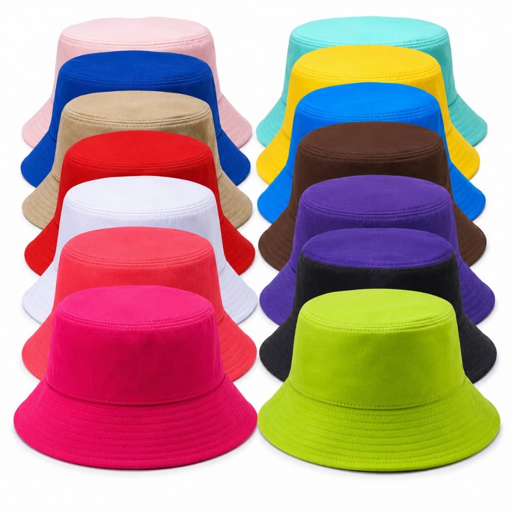 Bucket Infantil Chapéu Pescador Menino Menina Praia Verão Sol 17 Cores Lona Alta Qualidade