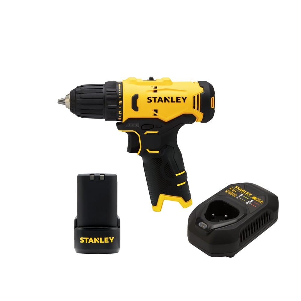 Parafusadeira e Furadeira STANLEY SCD10D1 Com Bateria e Carregador 110V