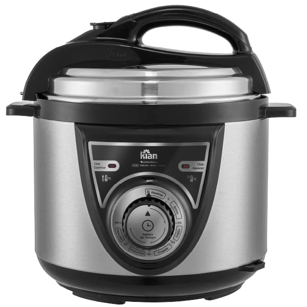 Panela de Pressão Elétrica Kian 4L Inox - 127V | PPM-101 | com Painel Mecânico e Acessórios