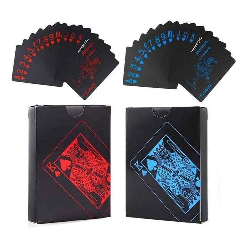 Baralho Preto Impermeável Novo Século Black Playing Cards Poker Truco Cartas Premium Vermelho ou Azul