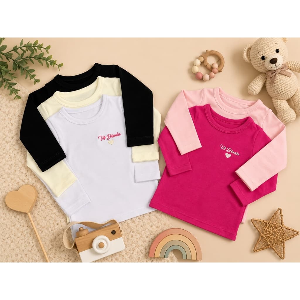 Kit 3 Blusas Infantil Menina Manga Longa Ribana Premium Cores Sortidas