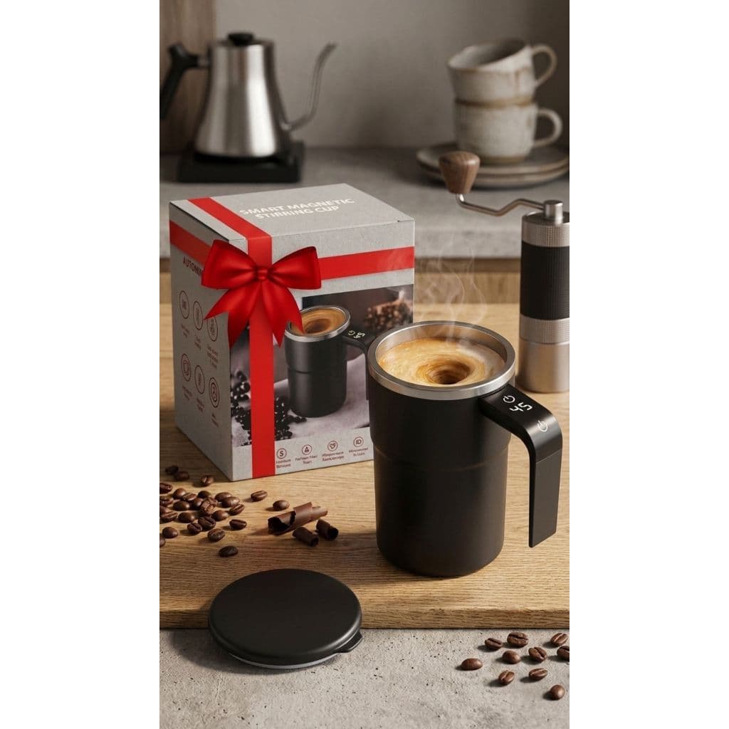Caneca Misturadora Automática com Tampa à Prova de Derramamento e Alça com Display LED, Copo de Mistura Magnética