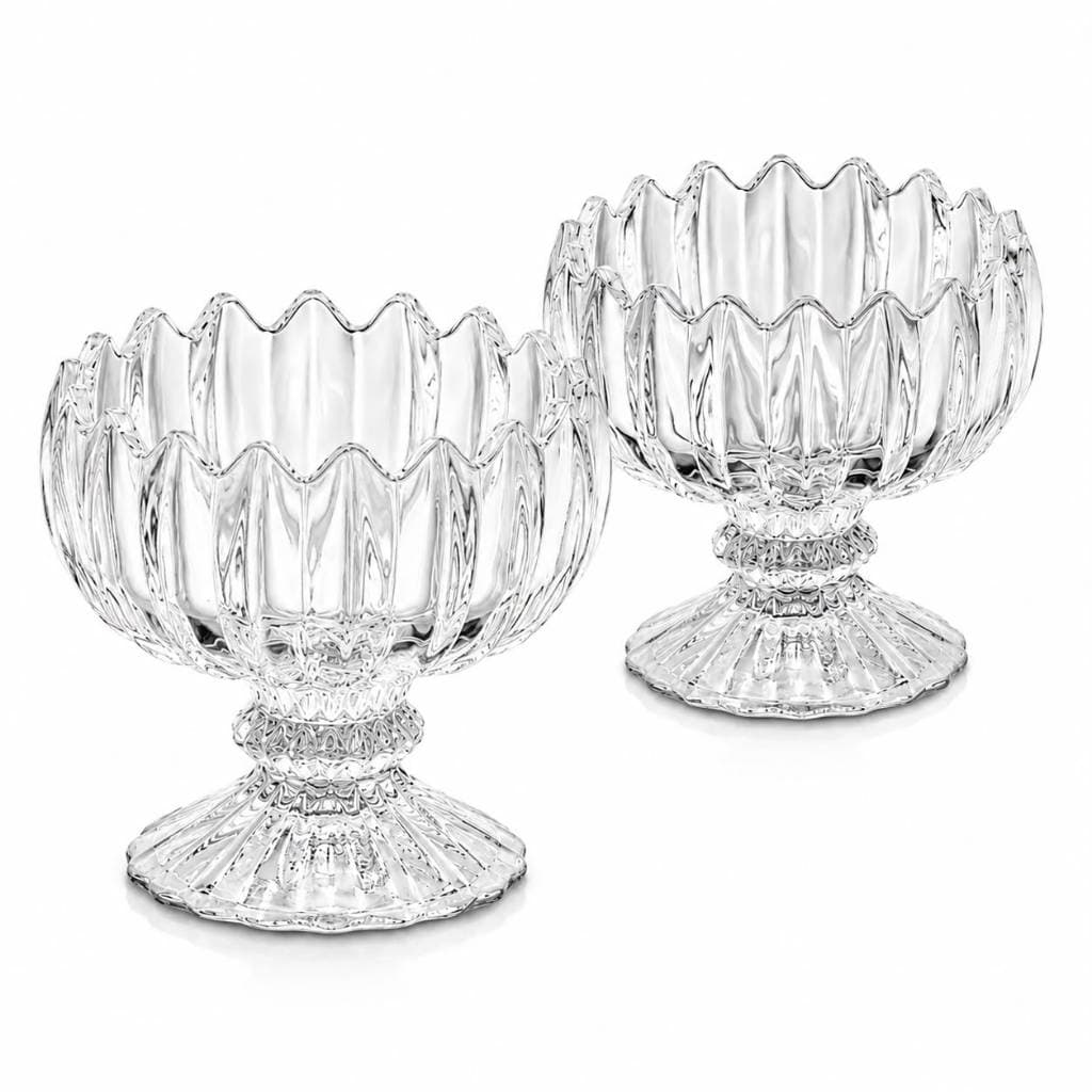 Jogo 06 Taças Sobremesa Lótus Vidro Transparente 180ml