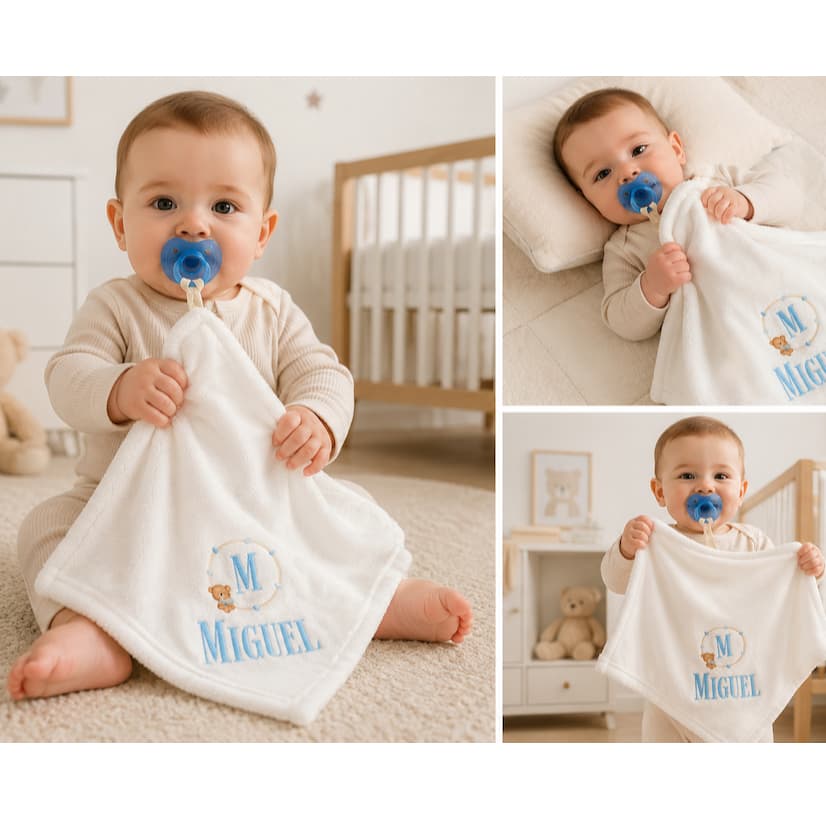 Naninha Personalizada com Nome do Bebê Paninho Microfibra Antialérgico Soft Estampado Menino Menina
