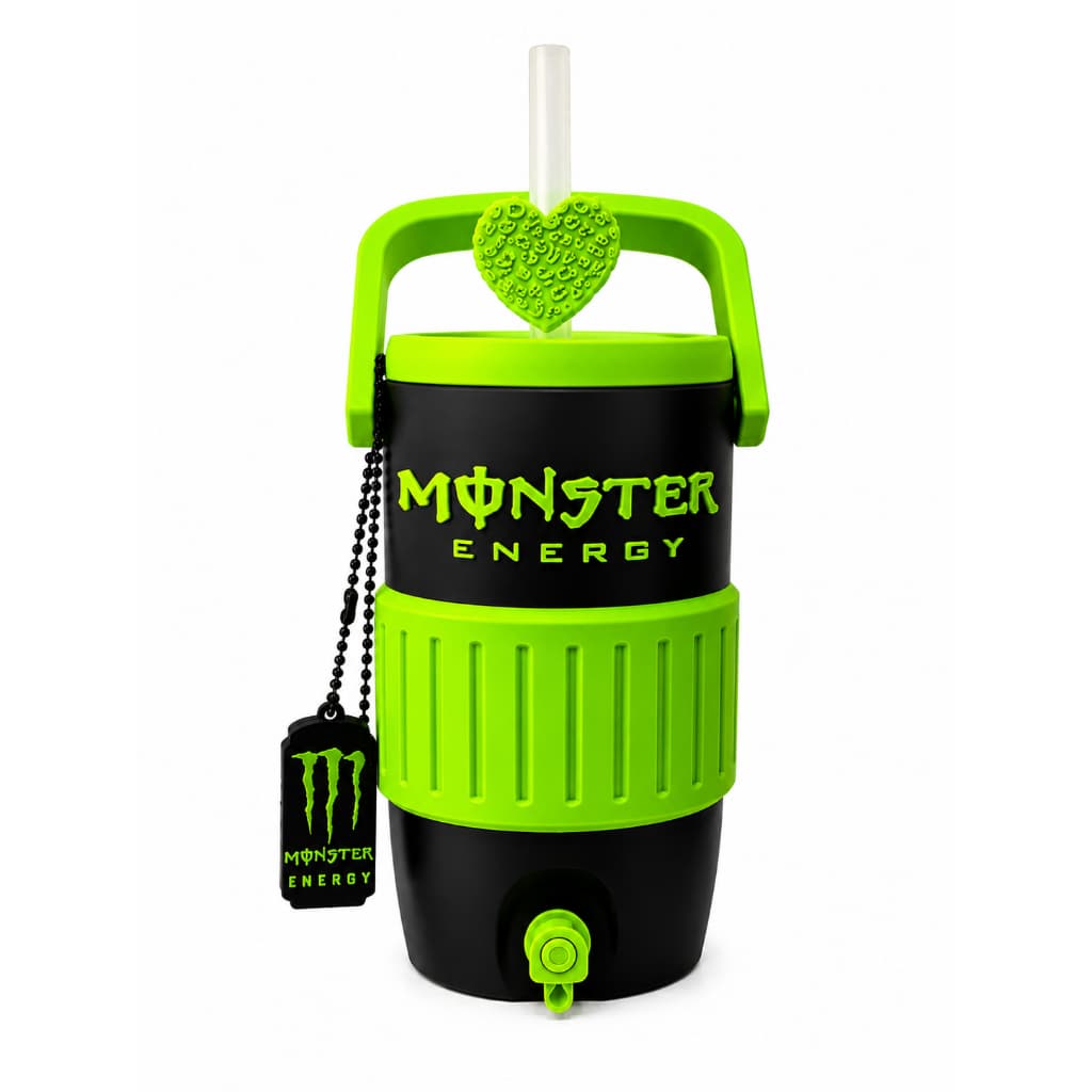 Porta Lata Térmico Monster Energ | Design Exclusivo, Mantém Gelado por Mais Tempo + Canudo + Coração + Abridor Monster