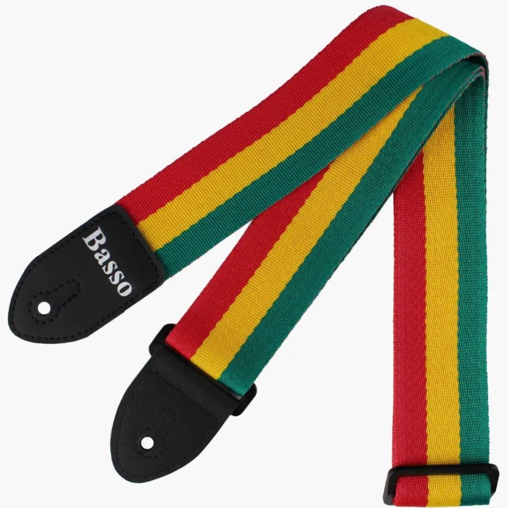 CORREIA ALÇA BASSO SINTÉTICO COLORIDA REGGAE VIOLÃO GUITARRA VIOLA UKULELE CAVAQUINHO CINTA REGULÁVEL ESTAMPADA