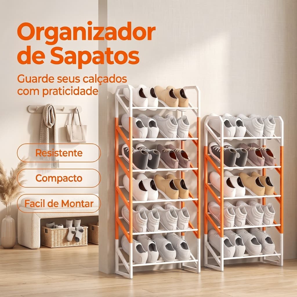 Sapateira Multiuso Para Calçados 5/6 Andares Organizadora Para Sapatos Organizador Quarto Sapateira