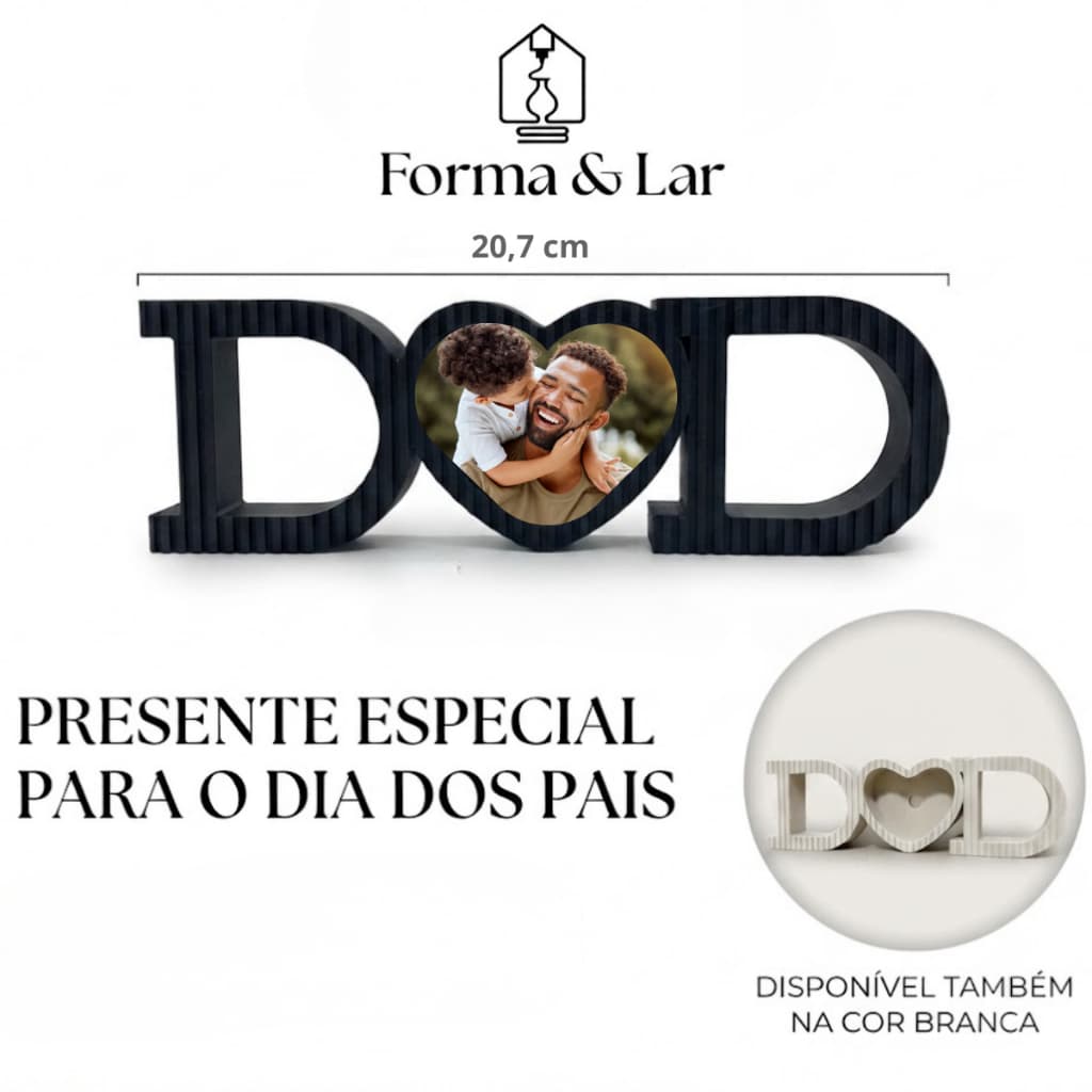 Porta Retrato Foto Pai Moldura Decorativa Impressão Lembrança Presente Dia dos Pais presente afetivo
