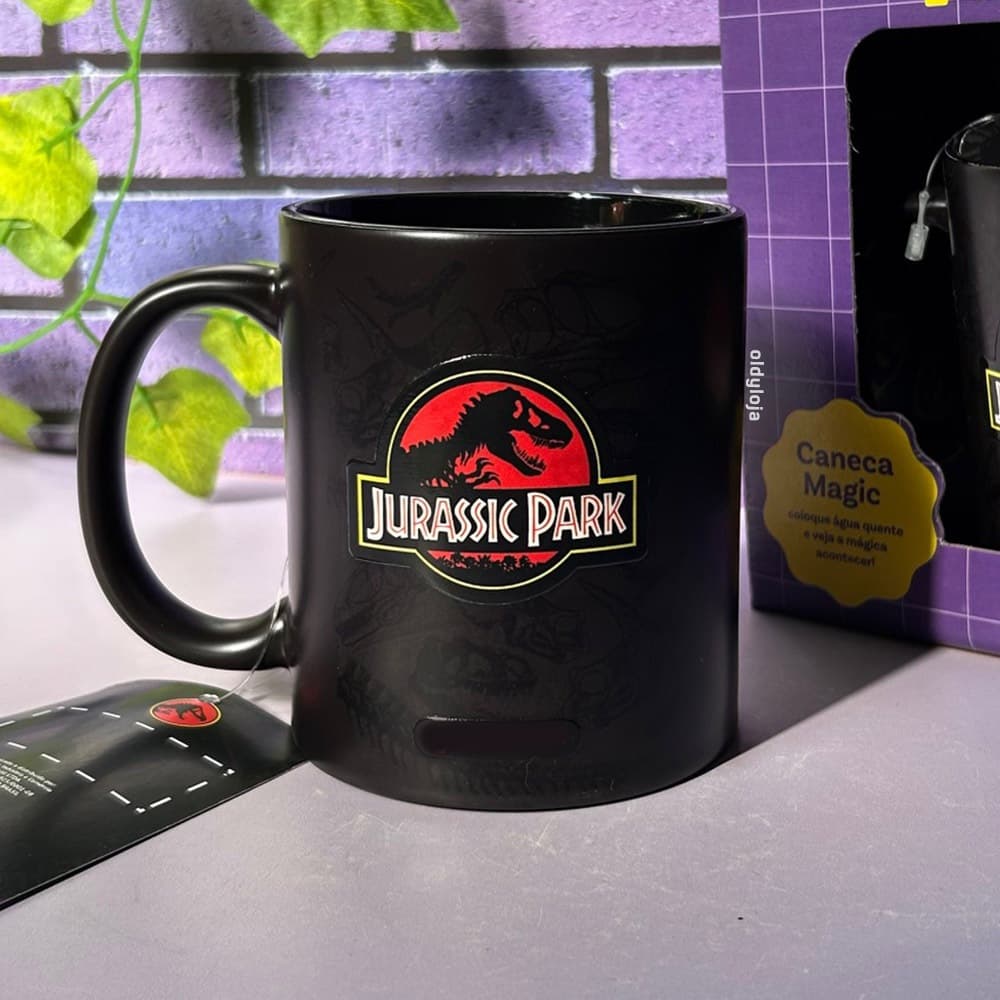 Caneca Mágica Jurassic Park Dinossauros 350ml Cerâmica Presente Criativo Licenciado