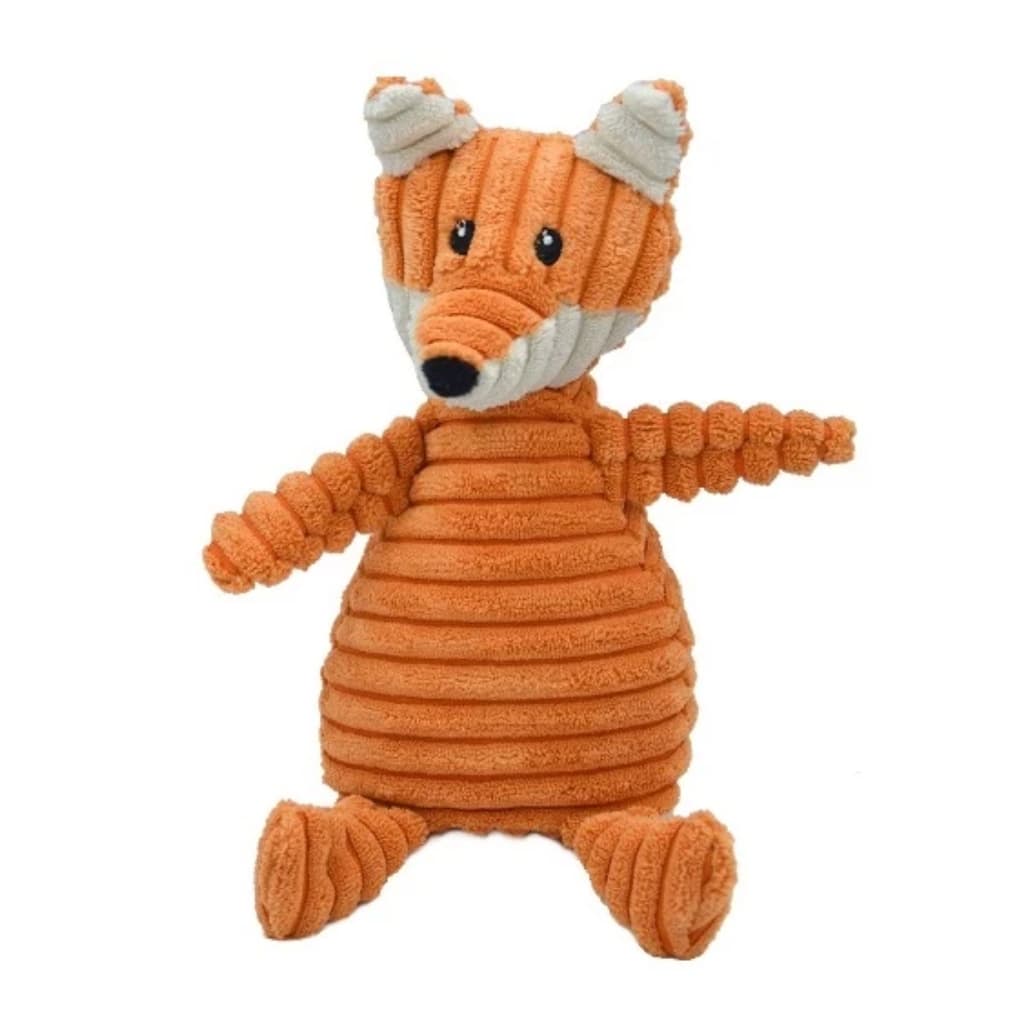 Mordedor Pet Raposa de Pelúcia com Apito Resistente para Cachorros Antiestresse Interativo