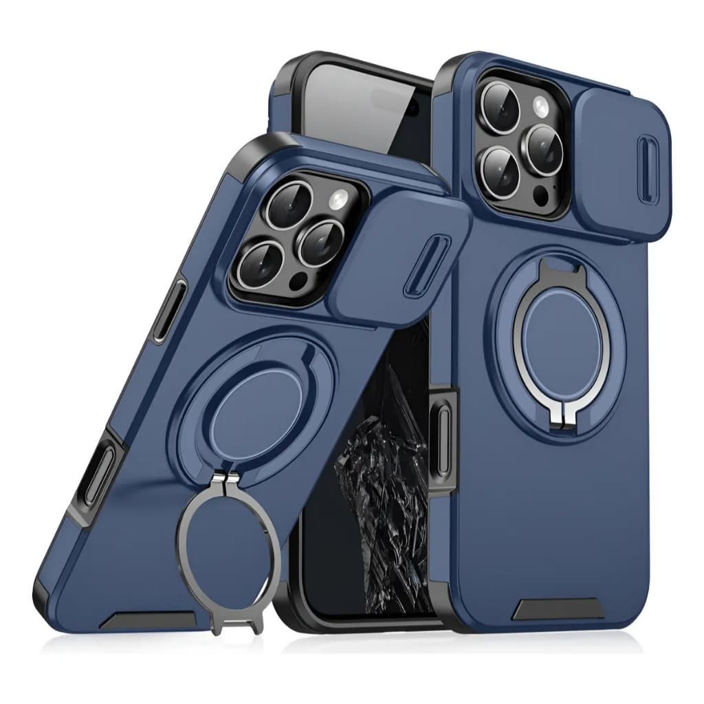 Capa Armadura Anti Impacto Azul Para iPhone 17 Case Reforçada Proteção Premium