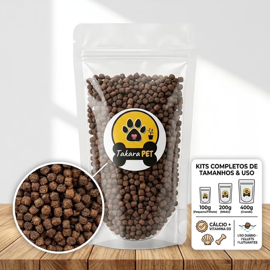 racao tartaruga jabuti tigre dagua repteis 100g 200g e 400g 5mm