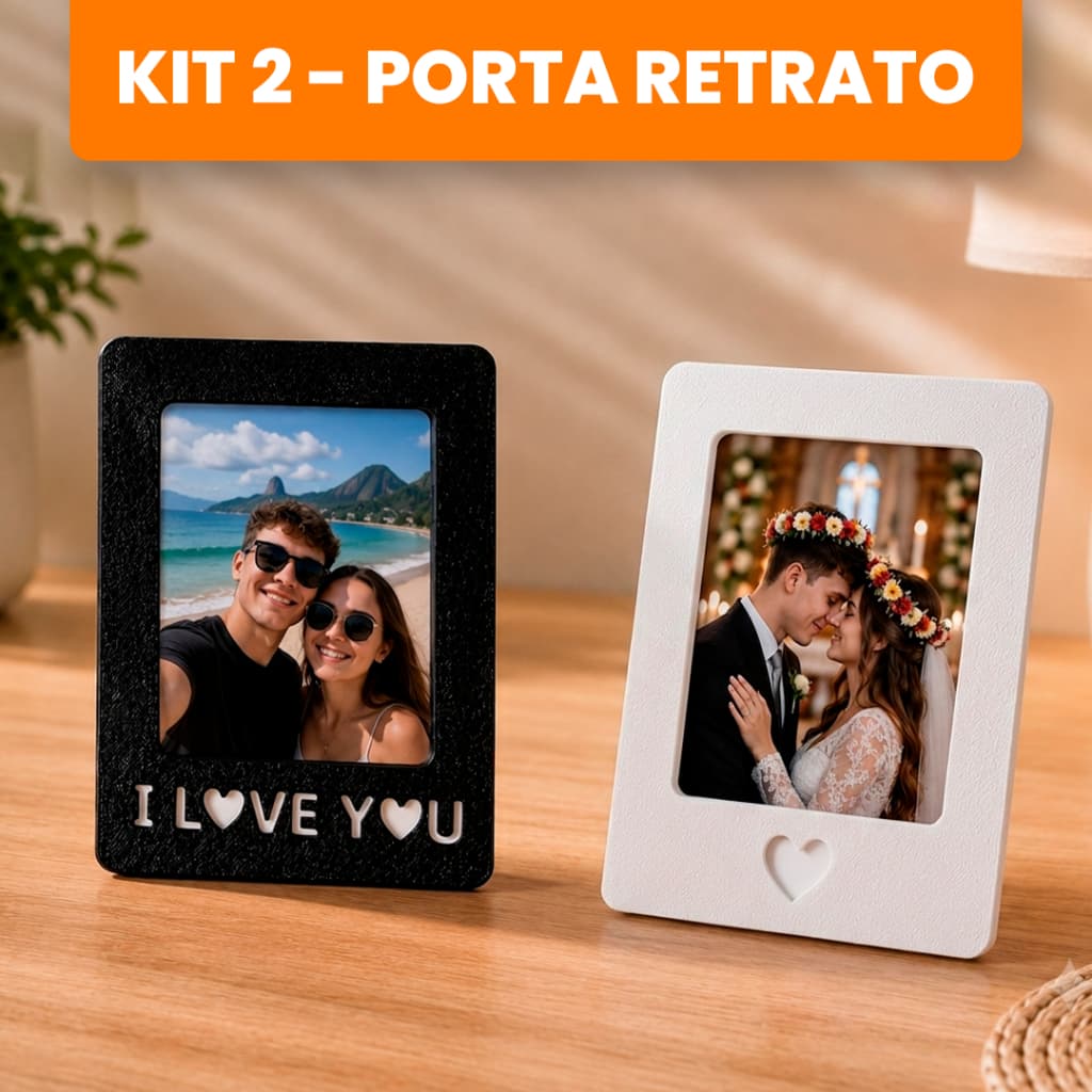 Kit 2 Porta Retrato Instax Mini Polaroid Decorativo Mesa Quarto
