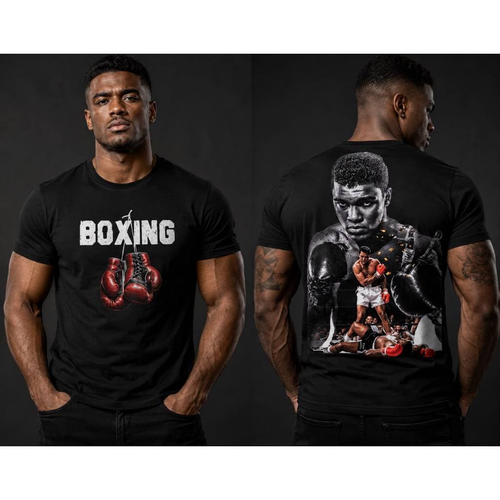 CAMISETA MASCULINA MUHAMMAD ALI BOXE BOXING LUVAS DE BOXE ACADEMIA FITNESS TREINO ARTES MARCIAIS MMA MUAY THAI JIU-JITSU