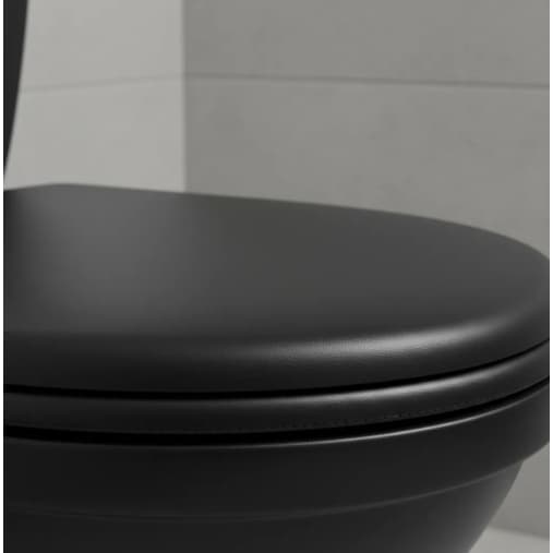 Assento Sanitário Almofadado Preto Macio Oval Universal Riohome Confortável