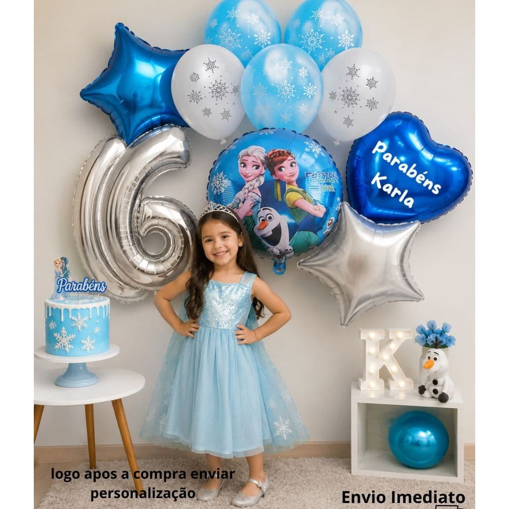Balões da Frozen Personalizado com balão de numero escolha a idade