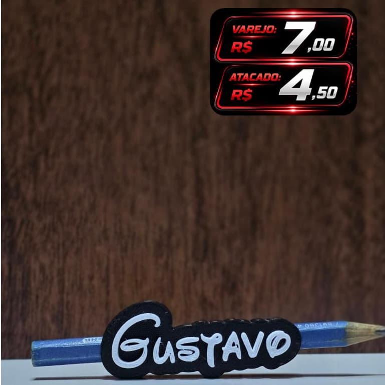 Identificador para Lápis Personalizado com Nome Presente Escolar | Nome Personalizável