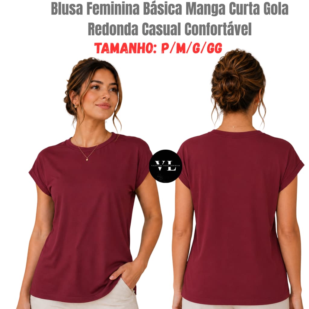 Camiseta Feminina Básica Manga Curta Manga Japonesa Gola Redonda Moda Feminina