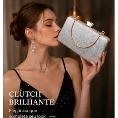 Clutch Feminina Luxo Dourada Bolsa de Festa Premium Elegante para Casamento e Eventos