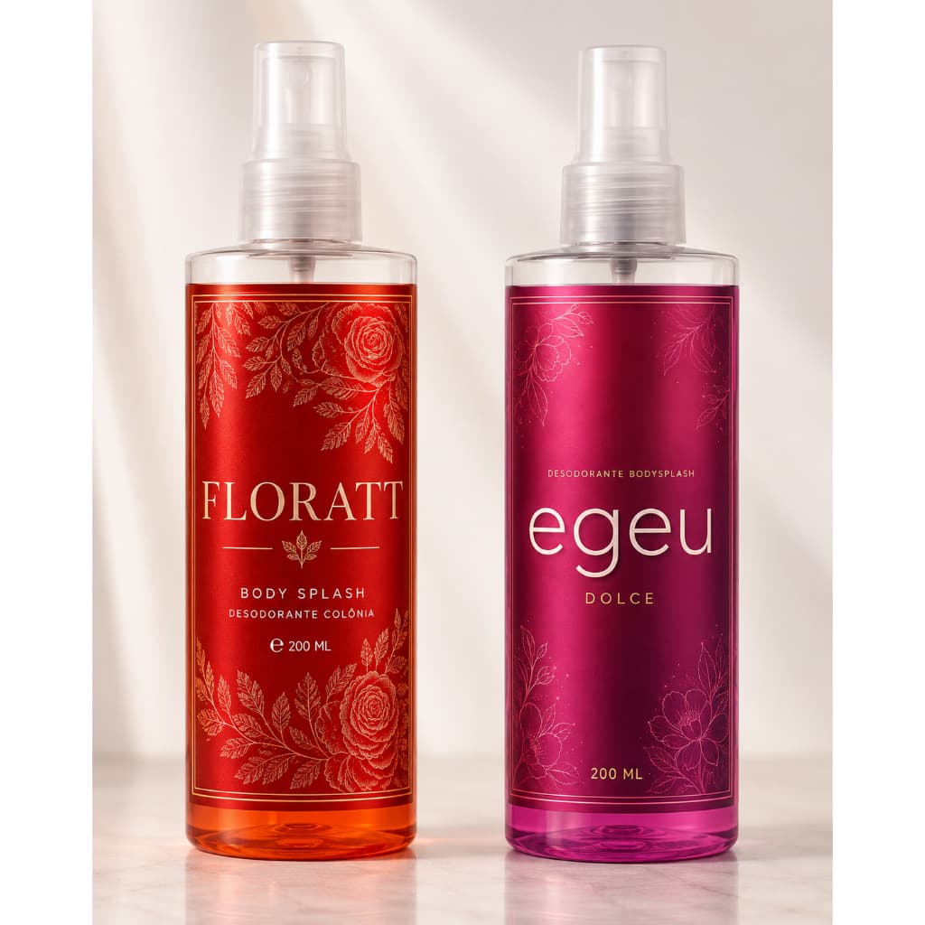 Kit Body Splash Feminino Florattha Red e Egeu Dulce 200ml - Perfume Corporal