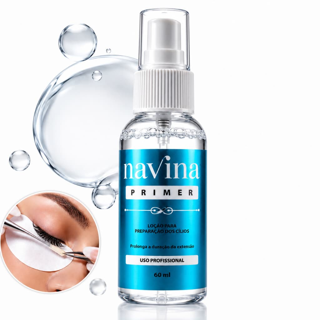 Primer Navina 60ml Para Extensão de Cílios Profissional Limpeza e Preparação