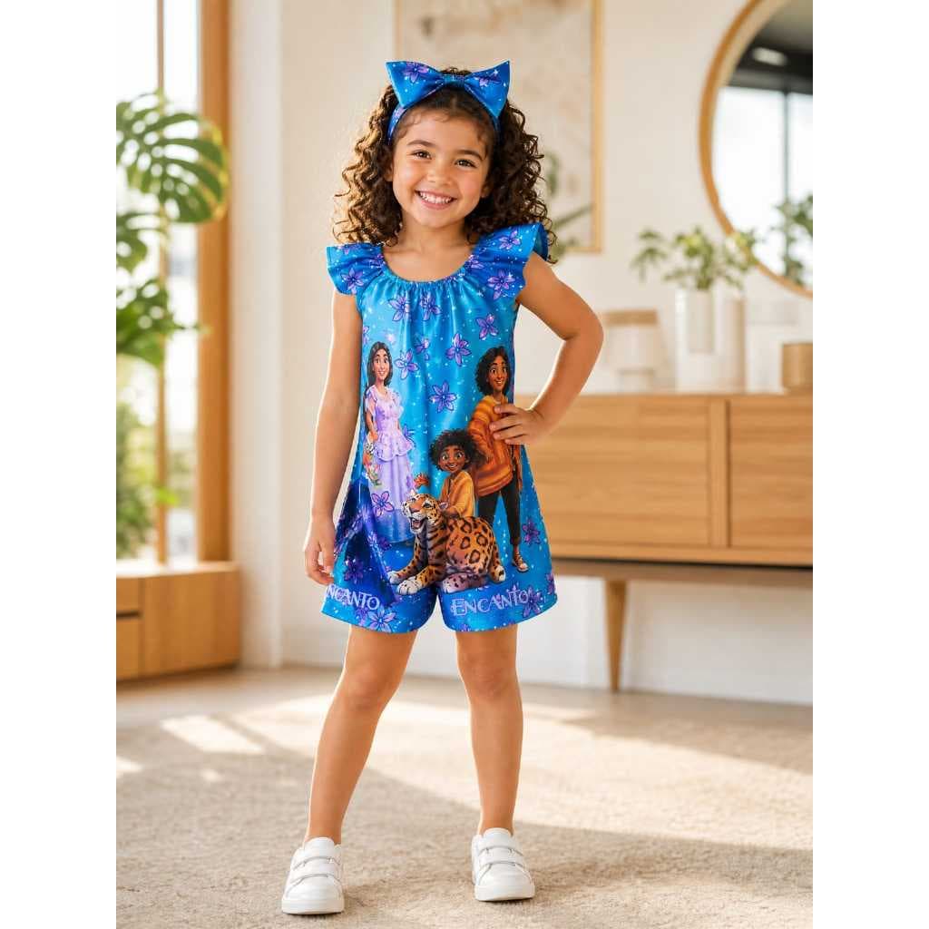 Macacão Menino Infantil Temático Encanto Disney + Arco de Cabelo (ac)