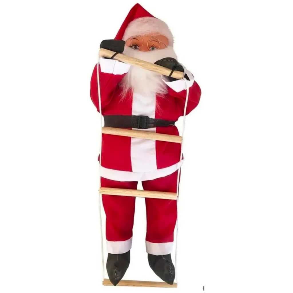 Boneco Papai Noel Grande Enfeite  de Natal Subindo Escada Barato Natal Escalador